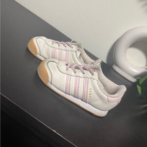 Adidas Kids White and Light Pink Sneakers